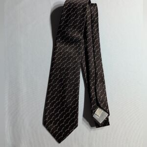 Givenchy Black and Cream Textured Silk Tie